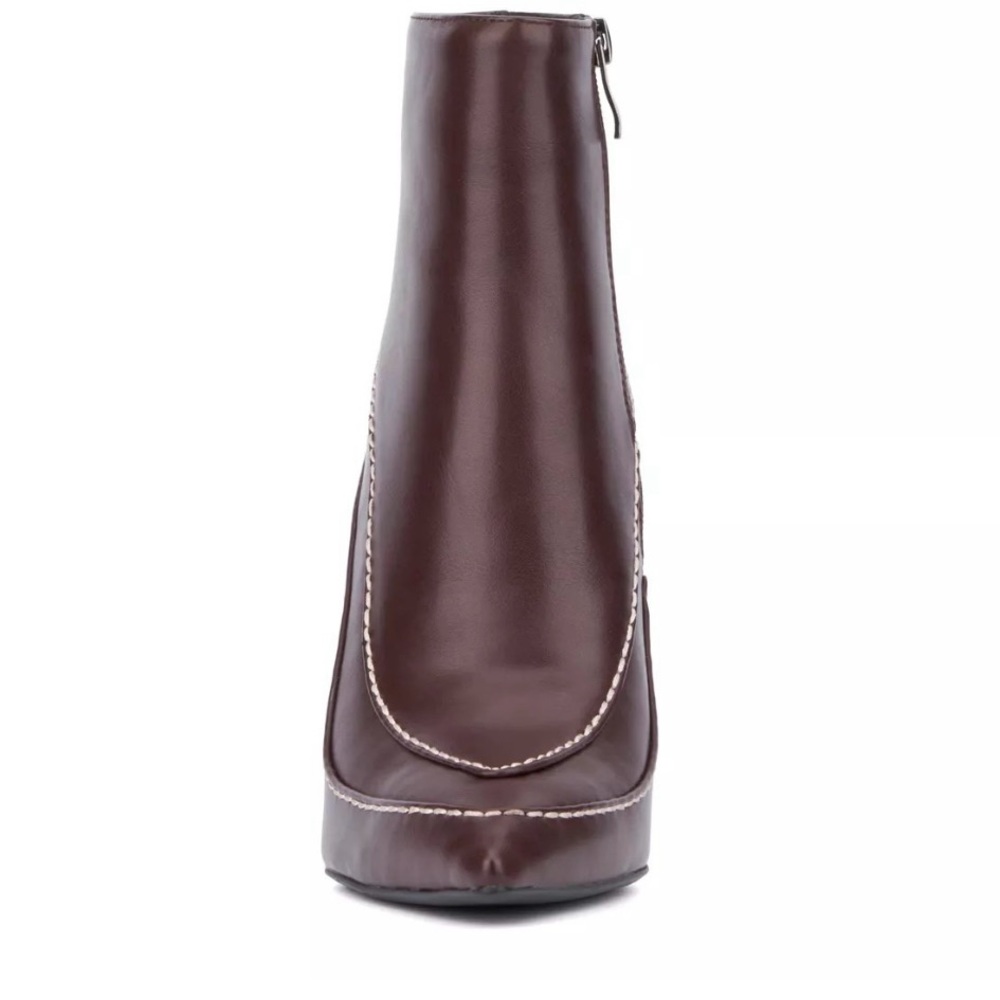 Elegant Torgeis Brown Sophie Bootie heels with Faux fur lining - Picture 3 of 11